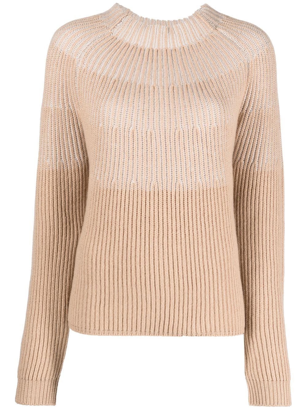 Colour-block cashmere jumper - Neutrals
