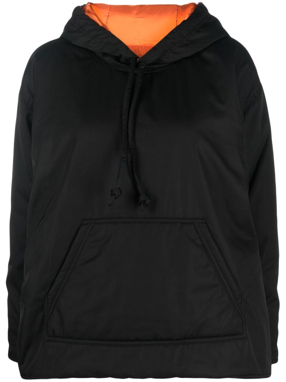 Drop-shoulder hooded jacket - Black