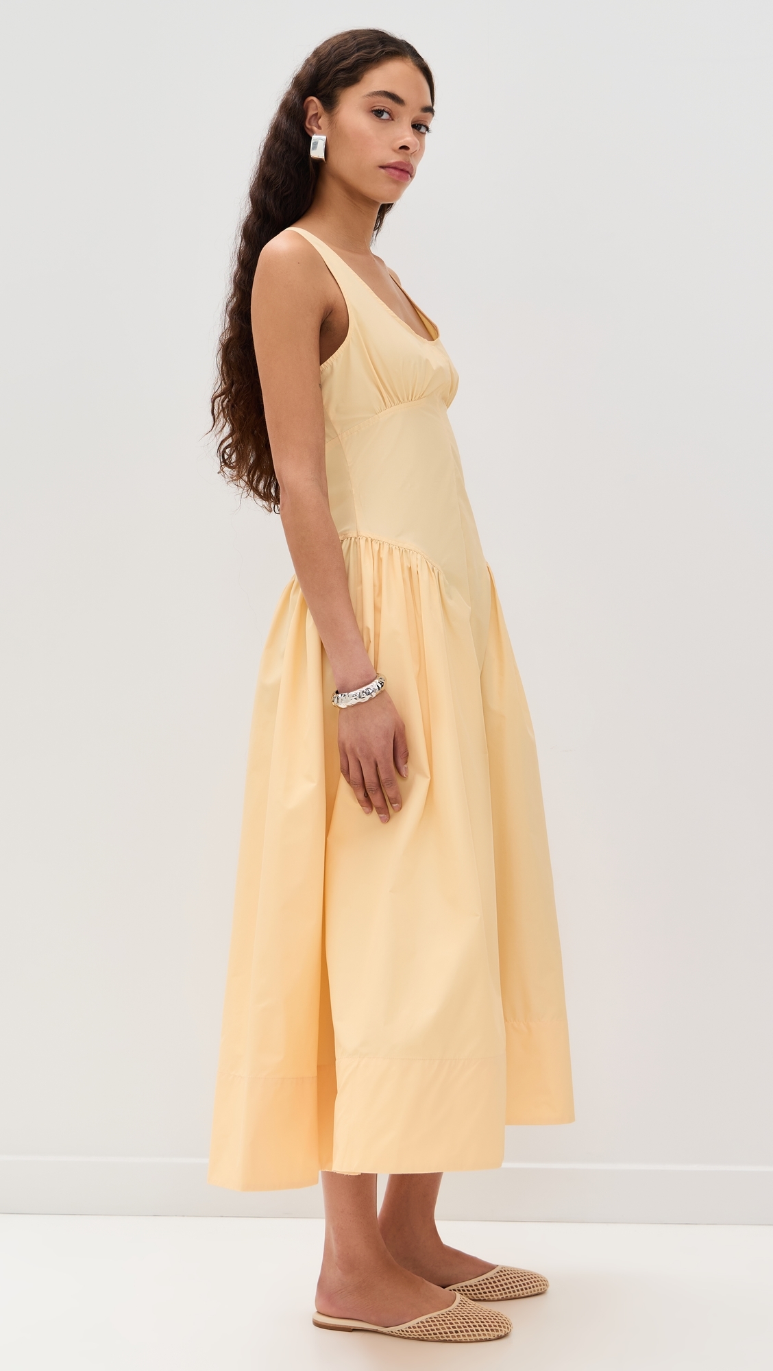 Kendall Dress in Tech Cotton Light Wheat