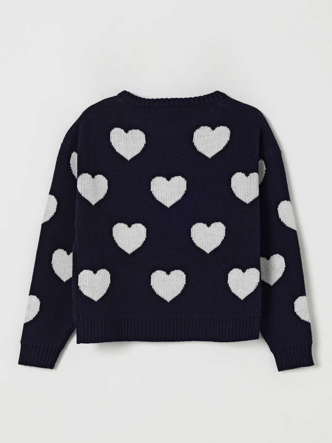 Heart-patterned sweater - Blue