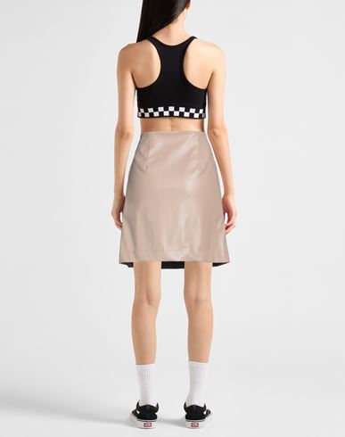 Woman Mini skirt Beige Size 8 Polyurethane, Polyester