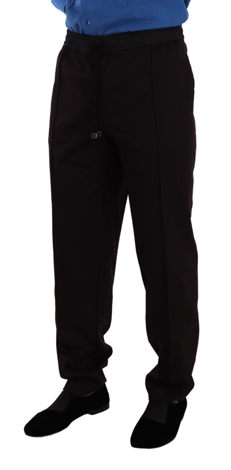 Cotton-Blend Trousers — Black
