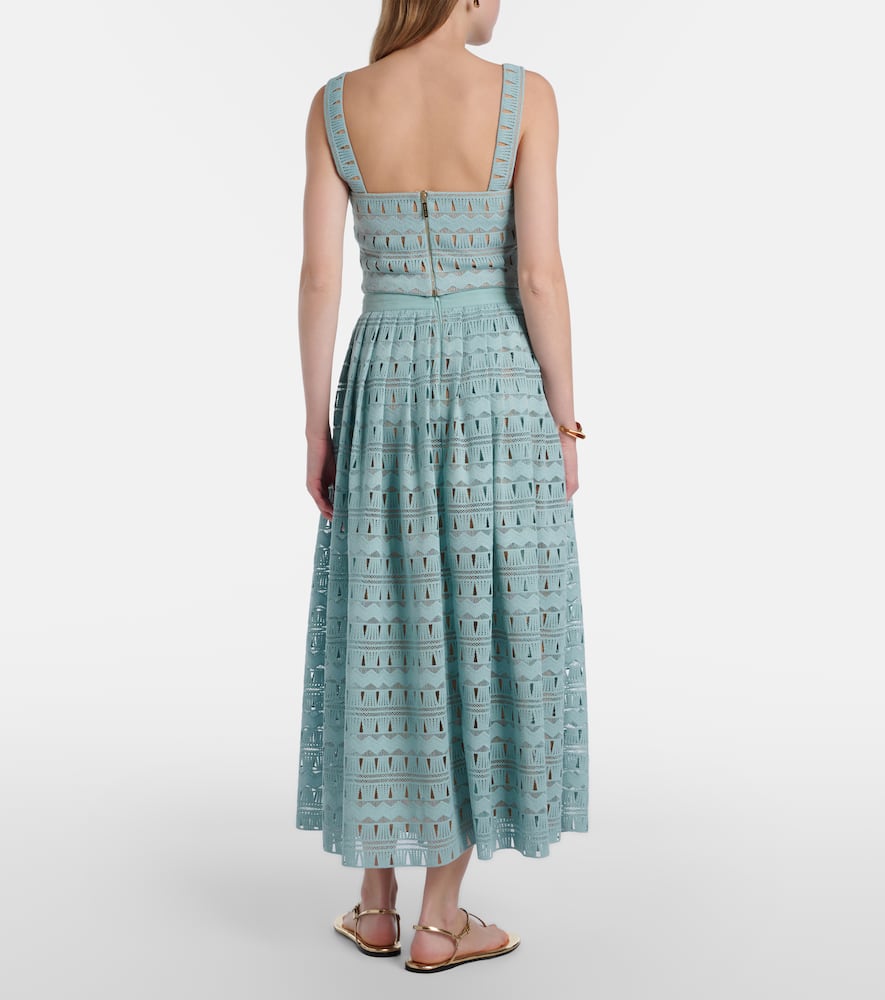 Knitted silk-blend maxi skirt
