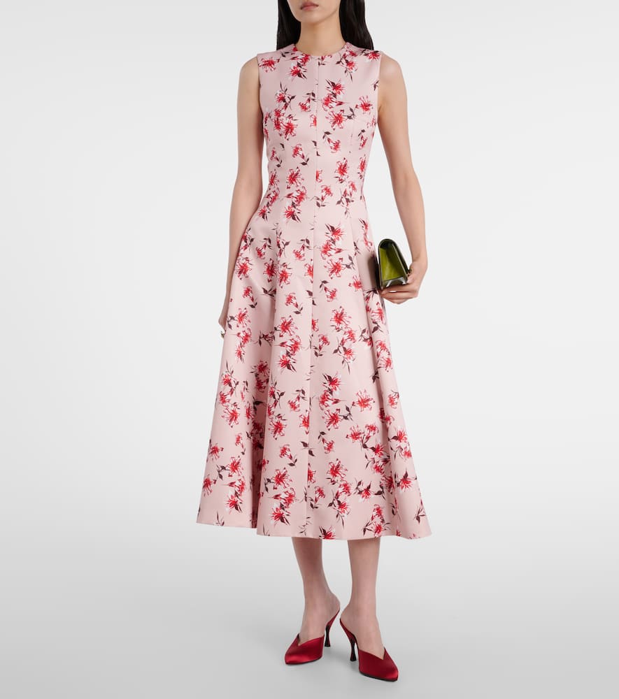 Mara floral faille taffeta midi dress