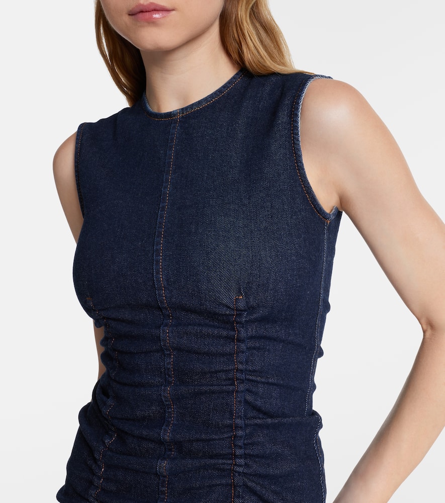 Voto cotton-blend denim midi dress