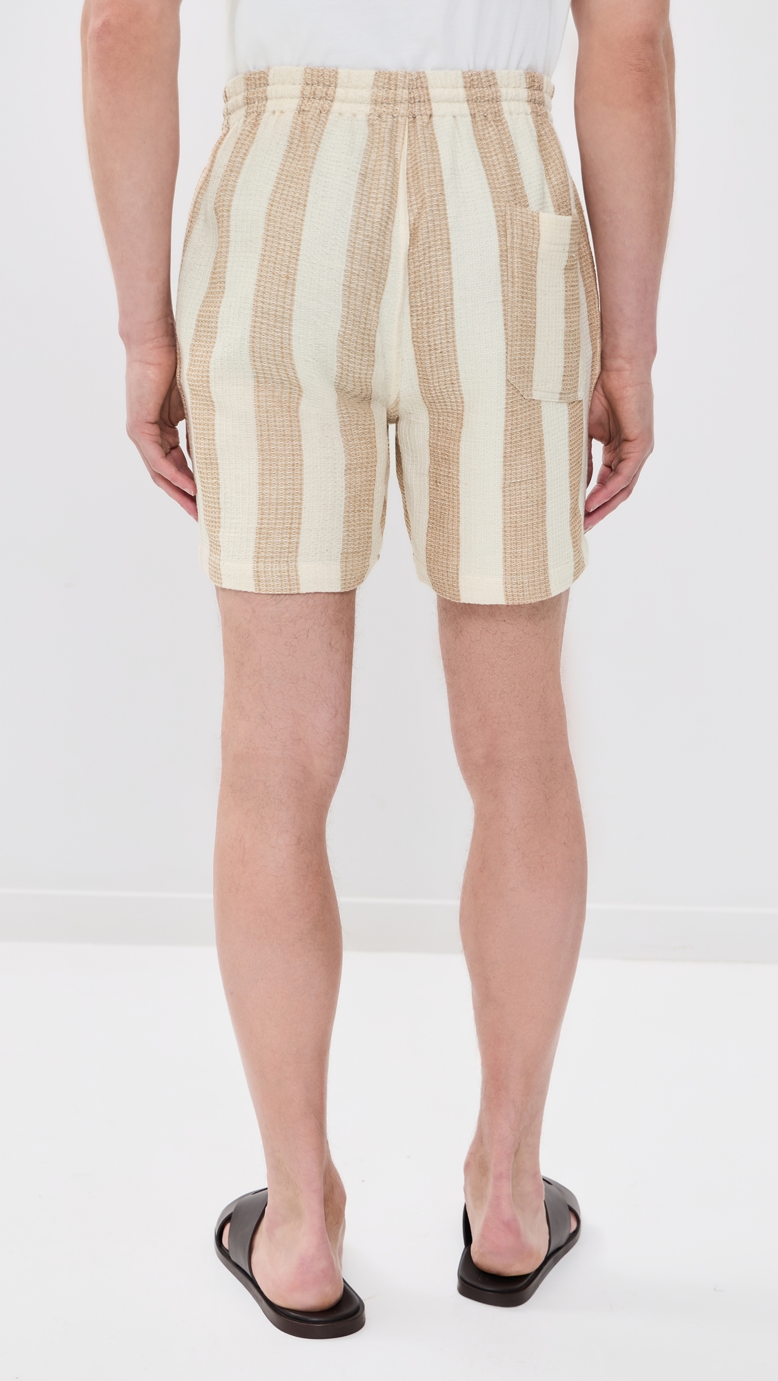Olbia Handloom Striped Shorts Tan