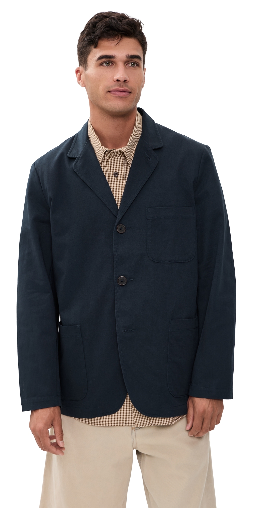 Three Button Jacket Navy