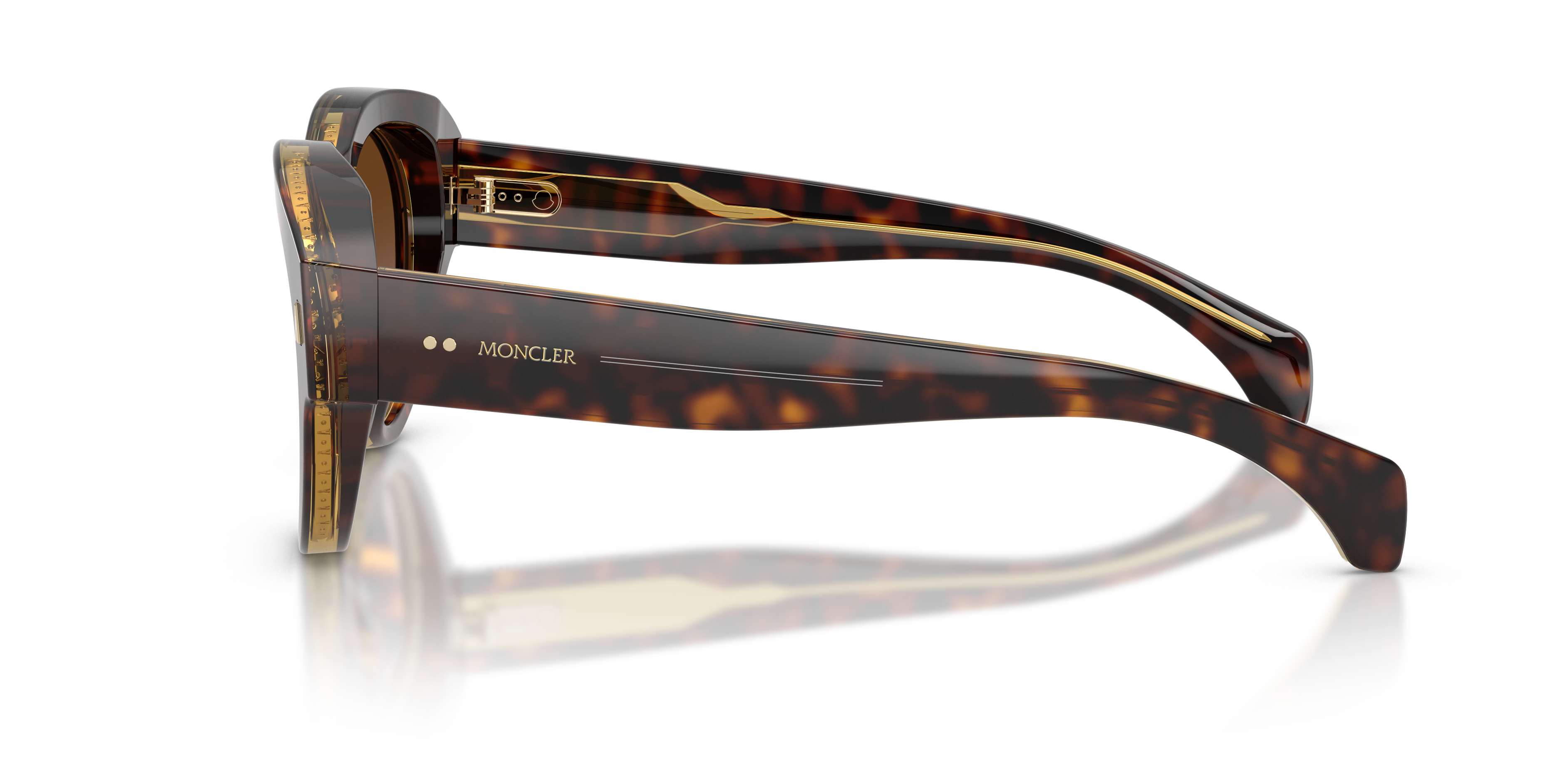 Moncler Unisex Moncler ME6016U CHICANE 300213 Gafas de sol Acetato Tortuga Marrón Piloto Normal Matizado