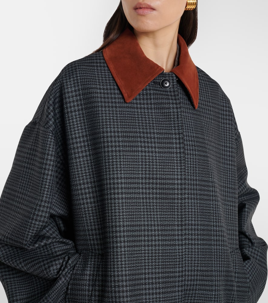Róhe Prince of Wales check virgin wool coat