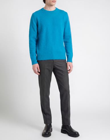 Man Sweater Azure Size 42 Alpaca wool, Polyamide, Wool, Elastane