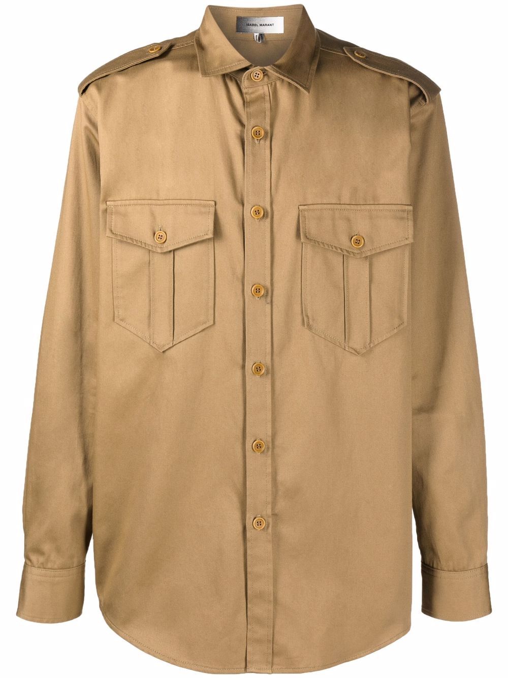 Logo-print cotton shirt - Neutrals