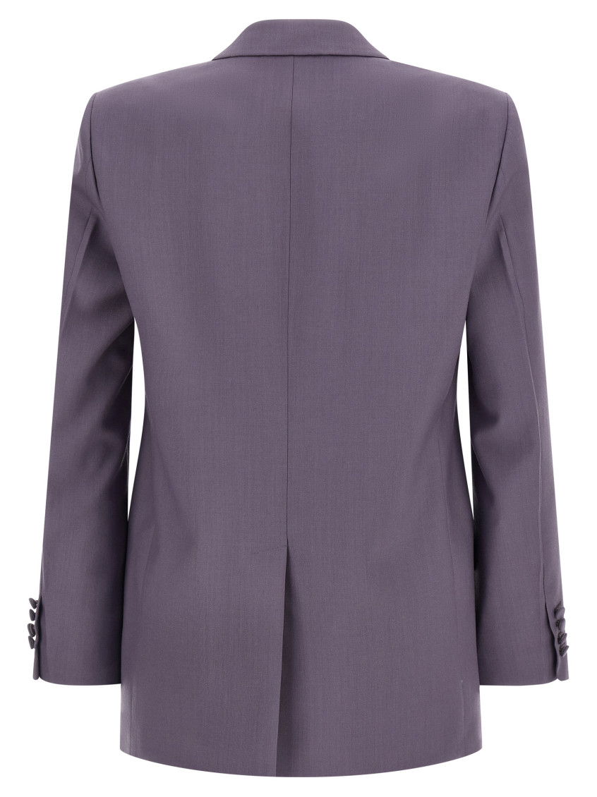 Double-Breasted Wool Blazer Purple
