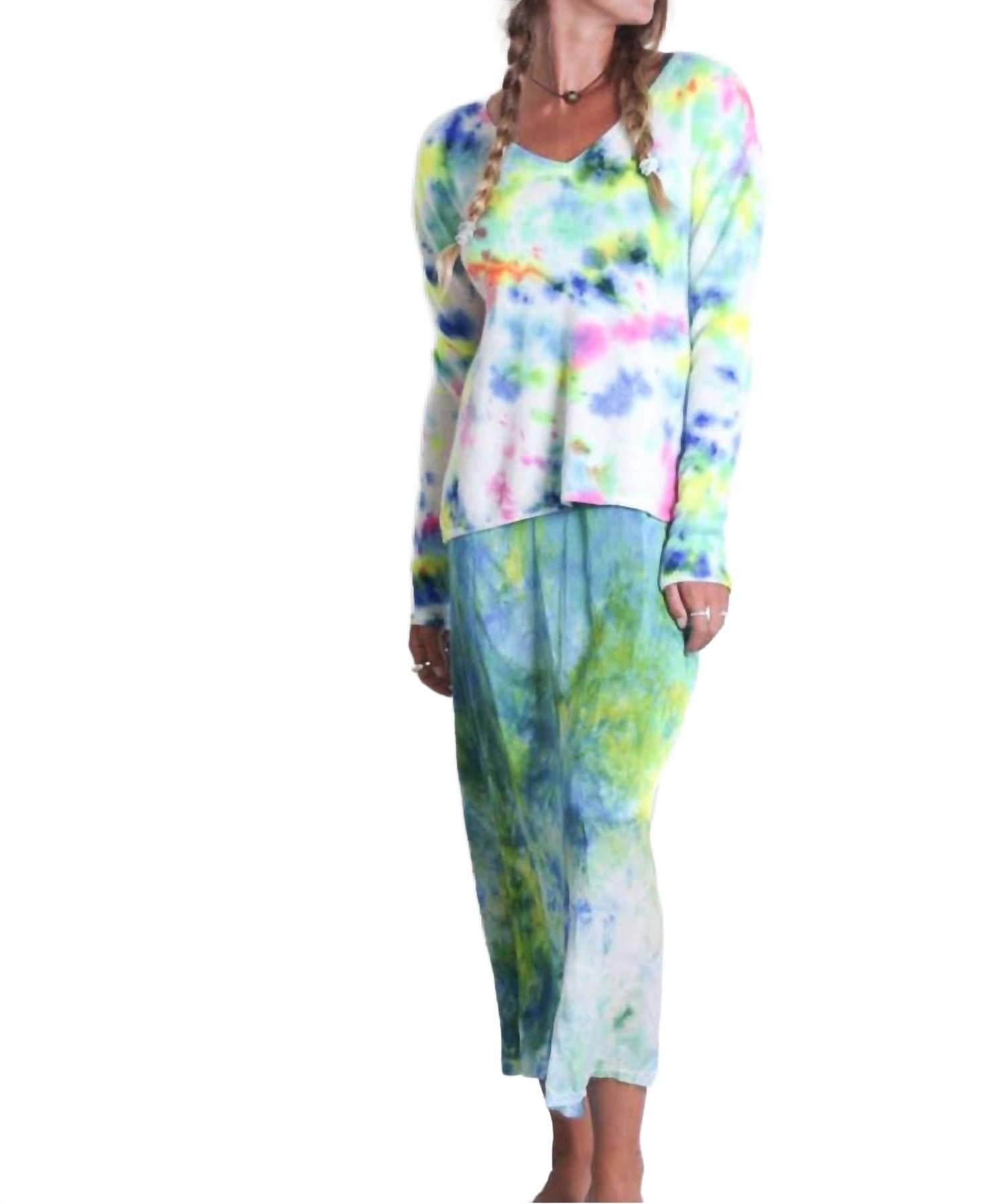 Women's V-Neck Top In Multi