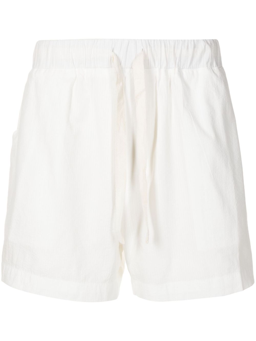 Drawstring-waist cotton shorts - White