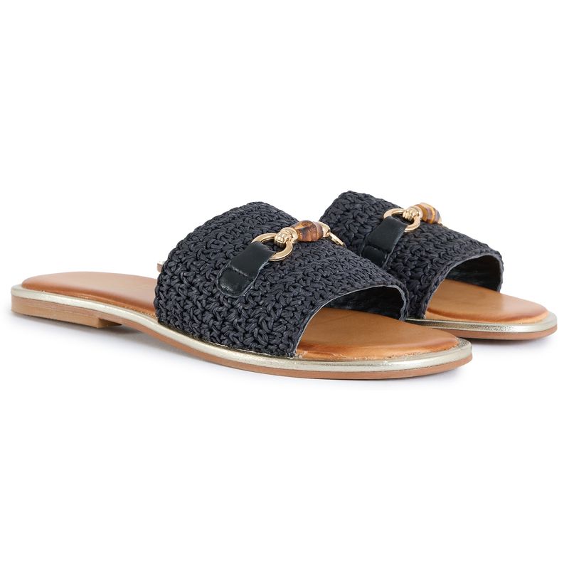 Sole Womens Ldn Blake Slide Sandals - Black Leather