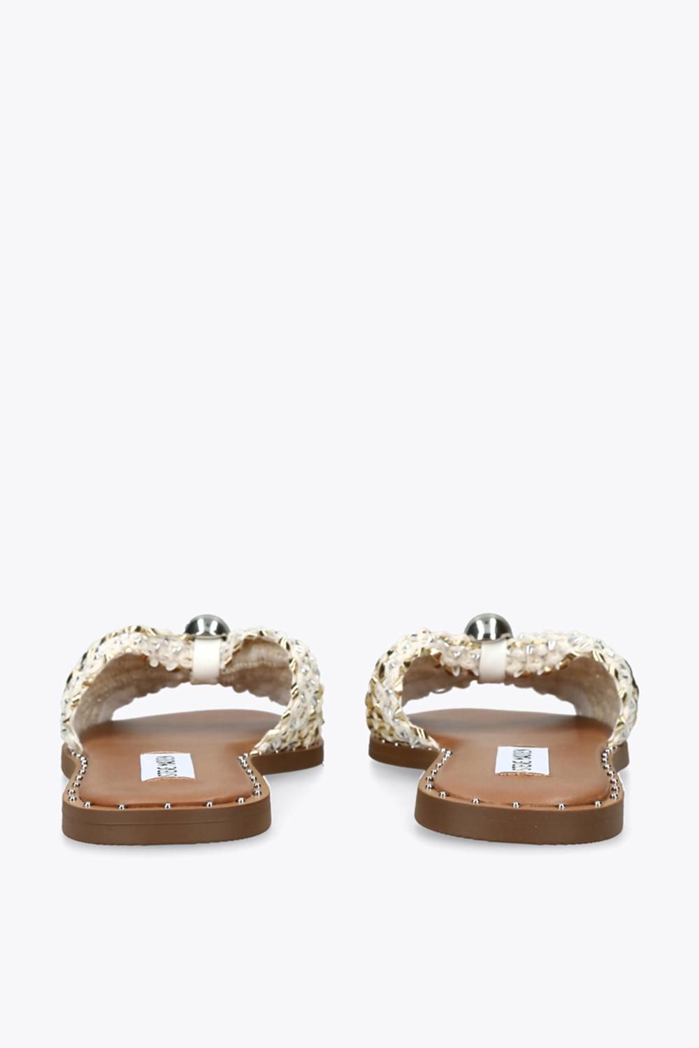 STEVE MADDEN Women's 'Dipsy Cream' Fabric Sandals in Crea