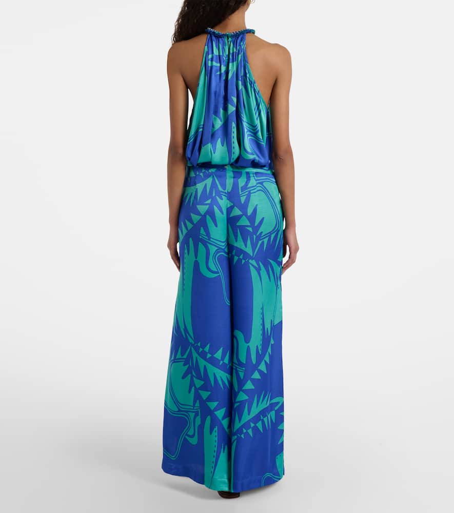 Clea printed wide-leg pants