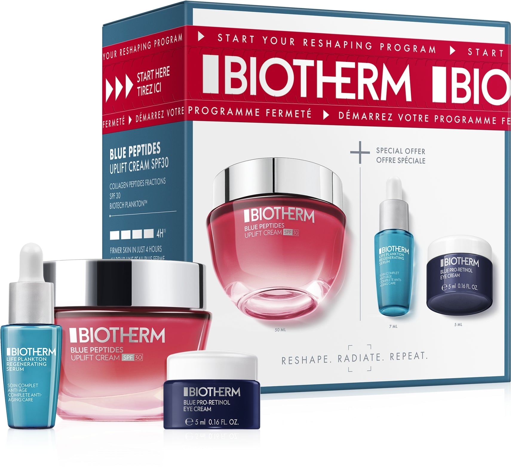 Set per la cura del viso Biotherm Blue Peptides Routine Set cr/ + ser/ + eye/cr