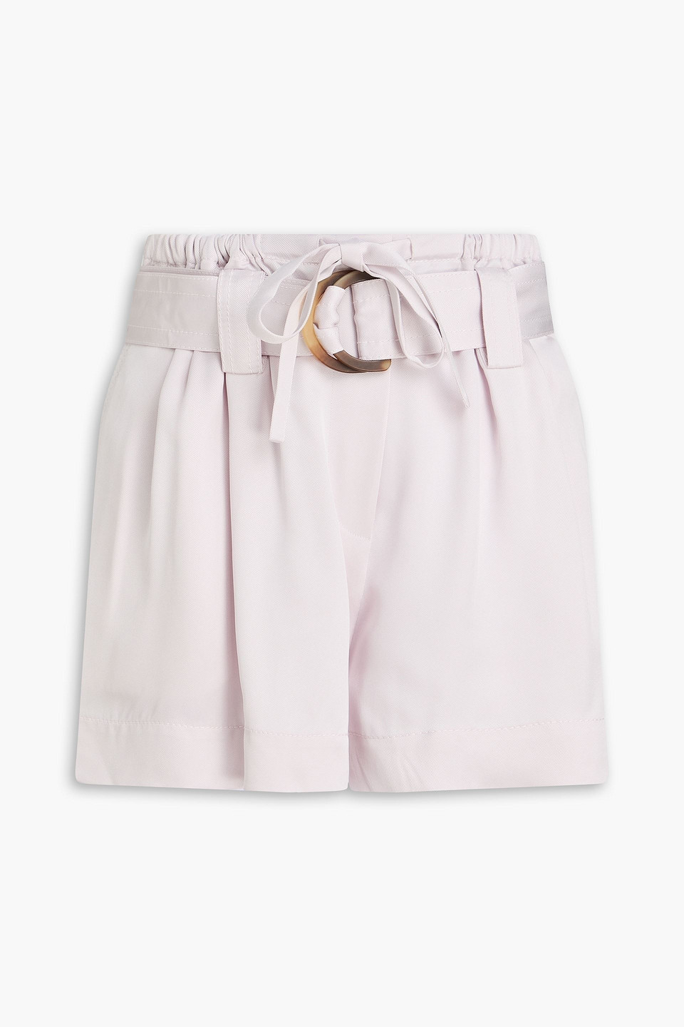 Belted satin-twill shorts - Purple - 00