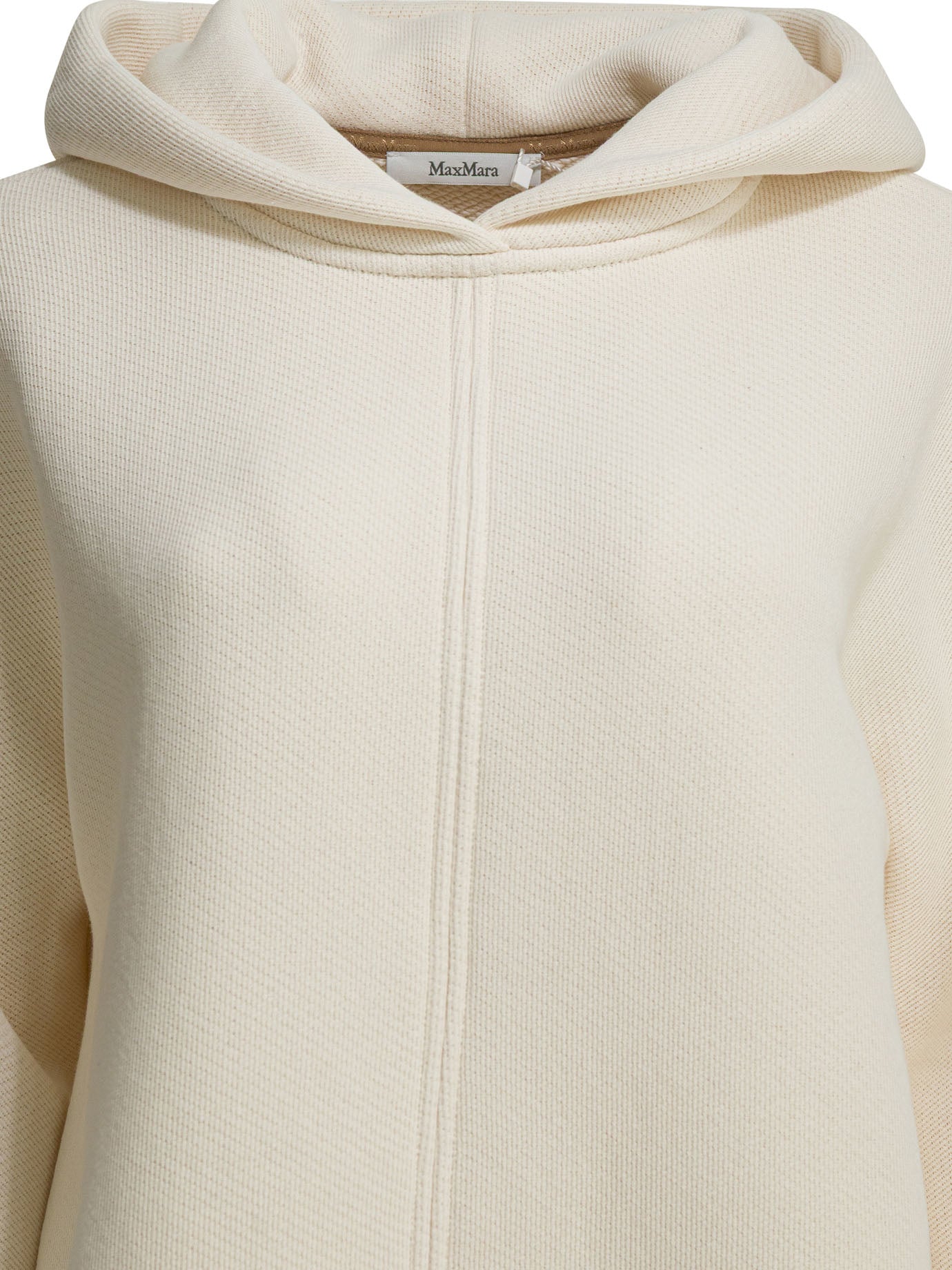 Felpa Max Mara Pure con cappuccio e logo tono su tono