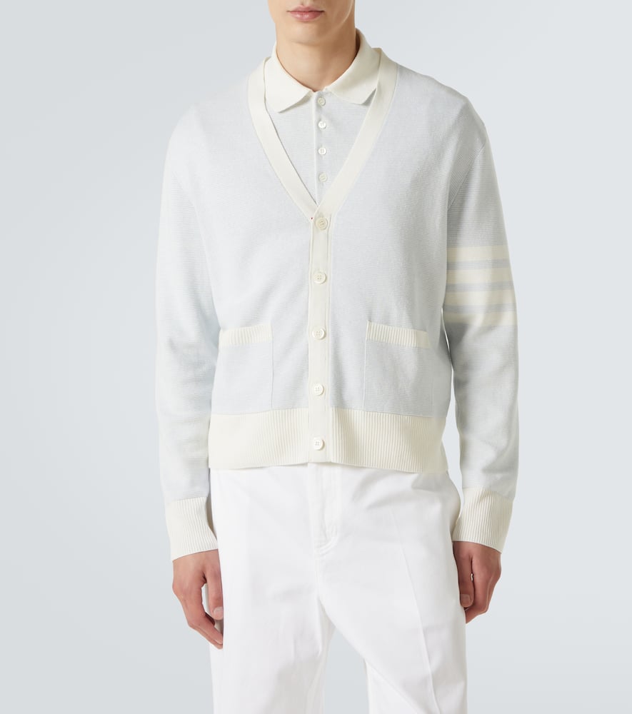 4-Bar linen and cotton cardigan