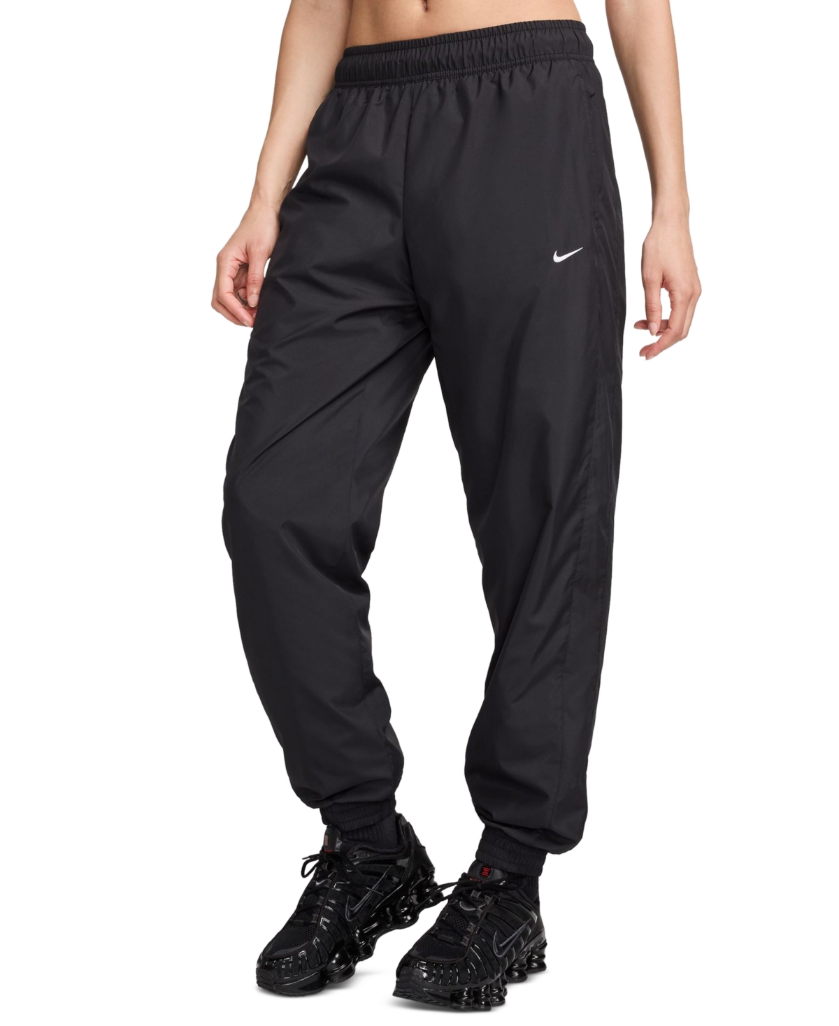 Women's Sportswear Classic Woven Mid-Rise Jogger Pants - Black/white