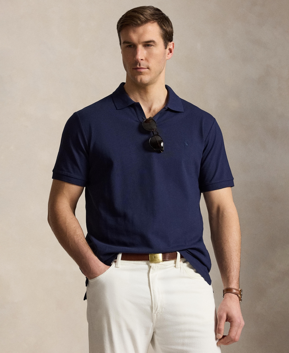 Men's Big & Tall Johney Collar Polo Shirt - Refined Navy