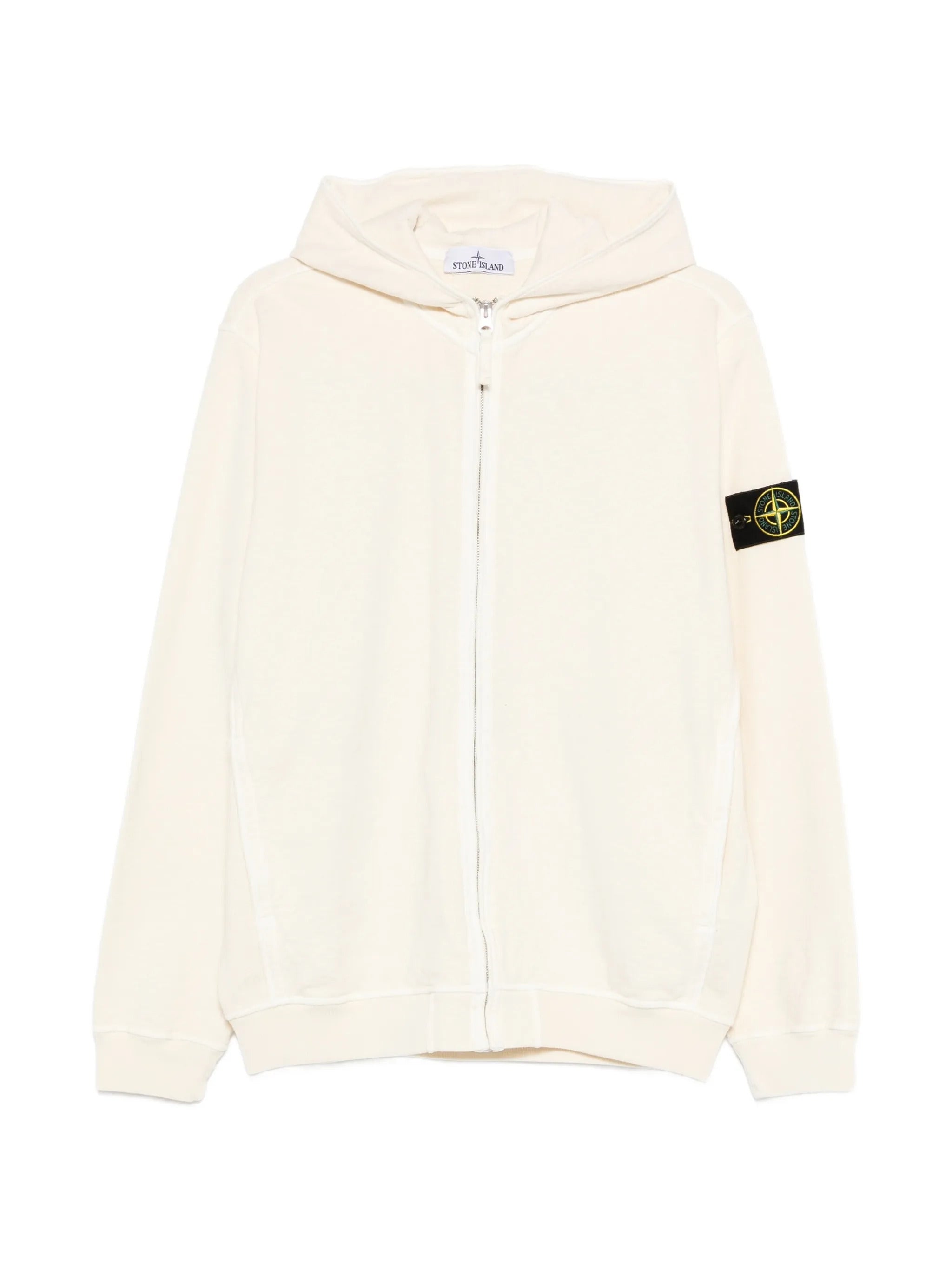 Cotton Zip-Up Hoodie with Vertical Welt Hand Pockets