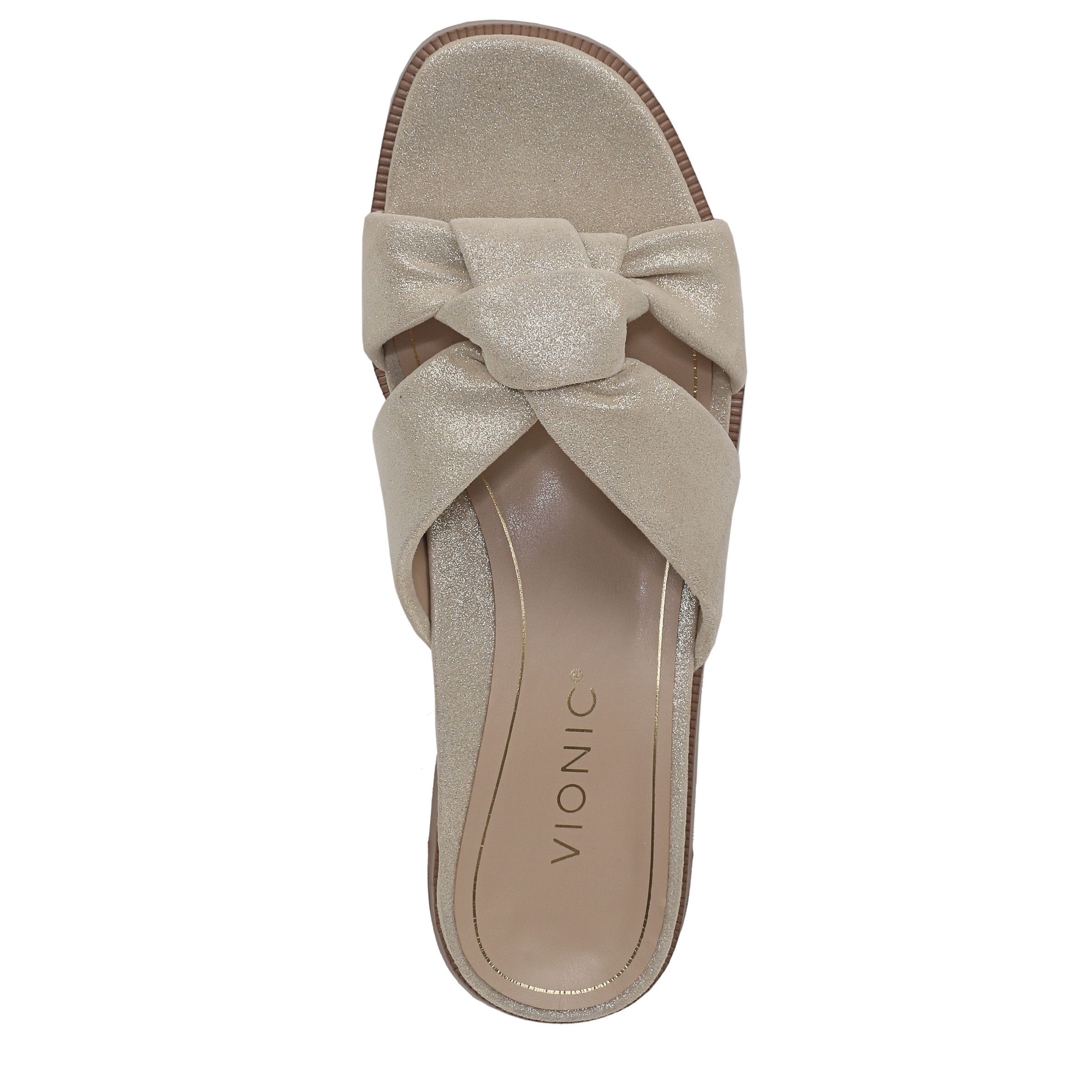 Vionic Mabel Slide Sandals In Metallic Gold