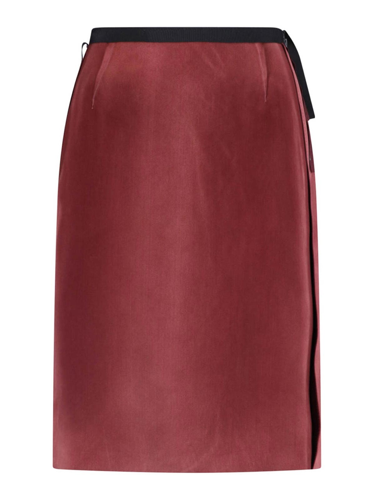 Maison Margiela - knee length skirt contrast waistband darts slit