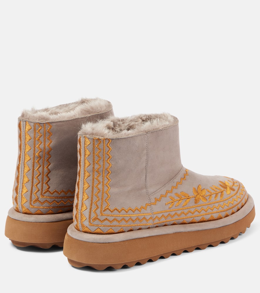 Clergerie Zeva leather-trimmed faux fur boots
