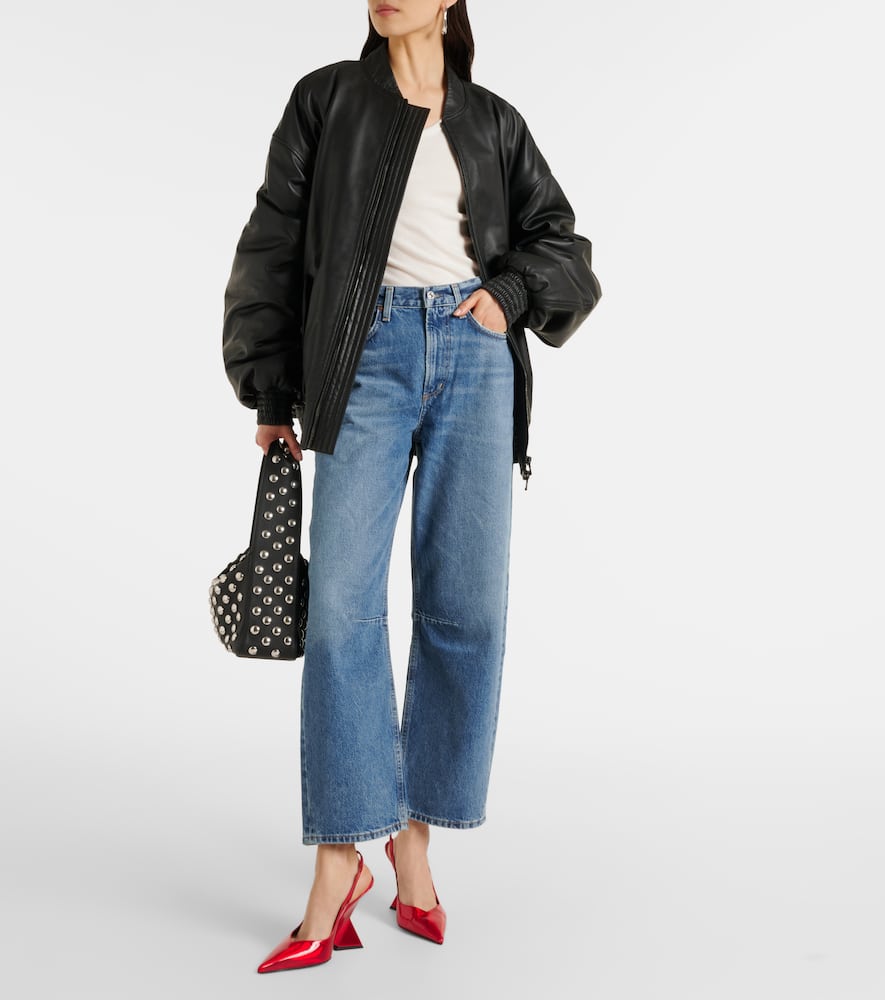 Miro high-rise cropped barrel-leg jeans