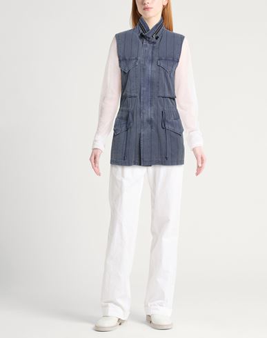 Woman Vest Slate blue Size 1 Cotton