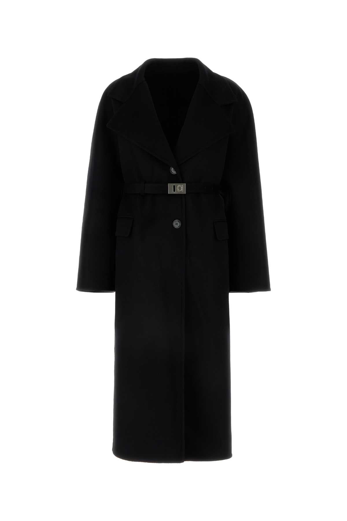 Virgin Wool and Cashmere Blend Coat — Black