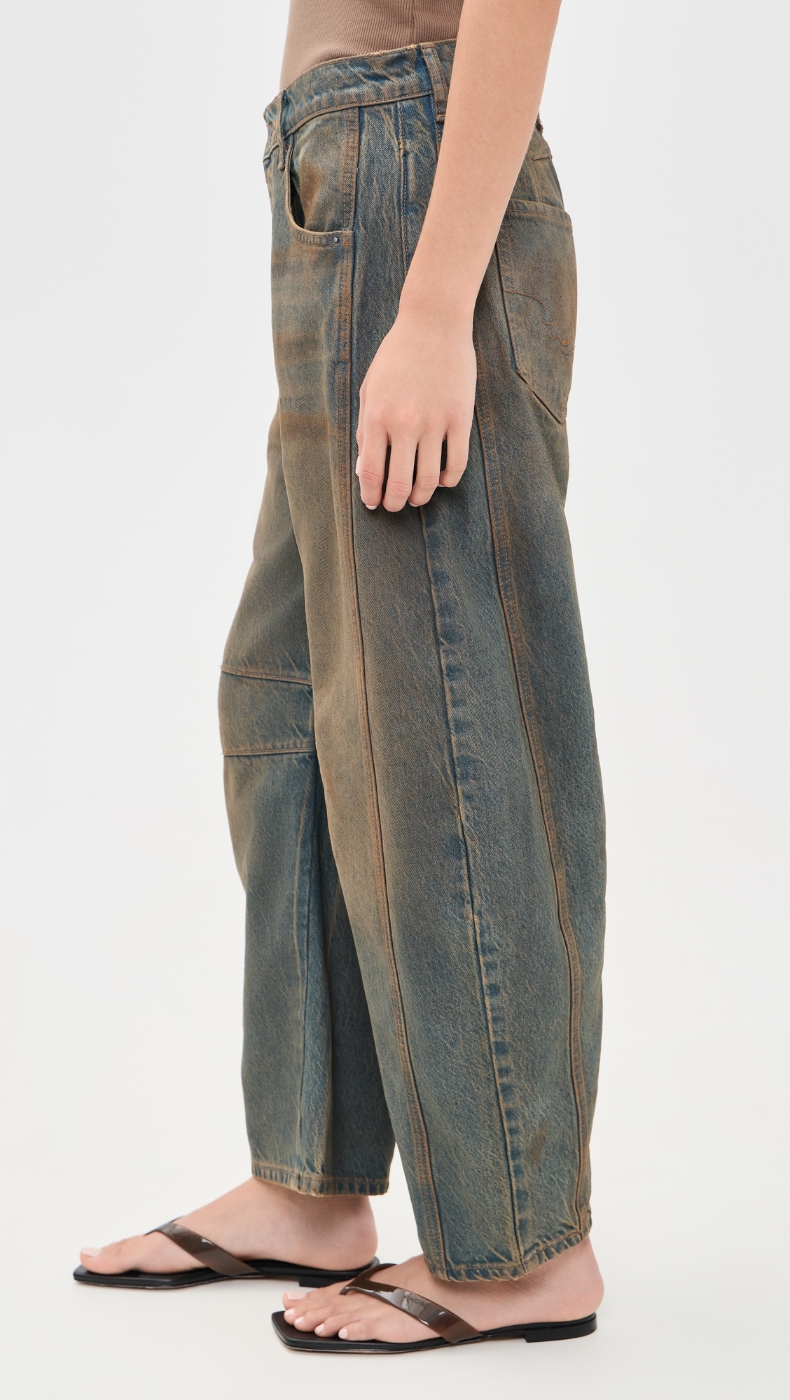 Good Luck Mid Rise Barrel Jeans Lost In The Desert