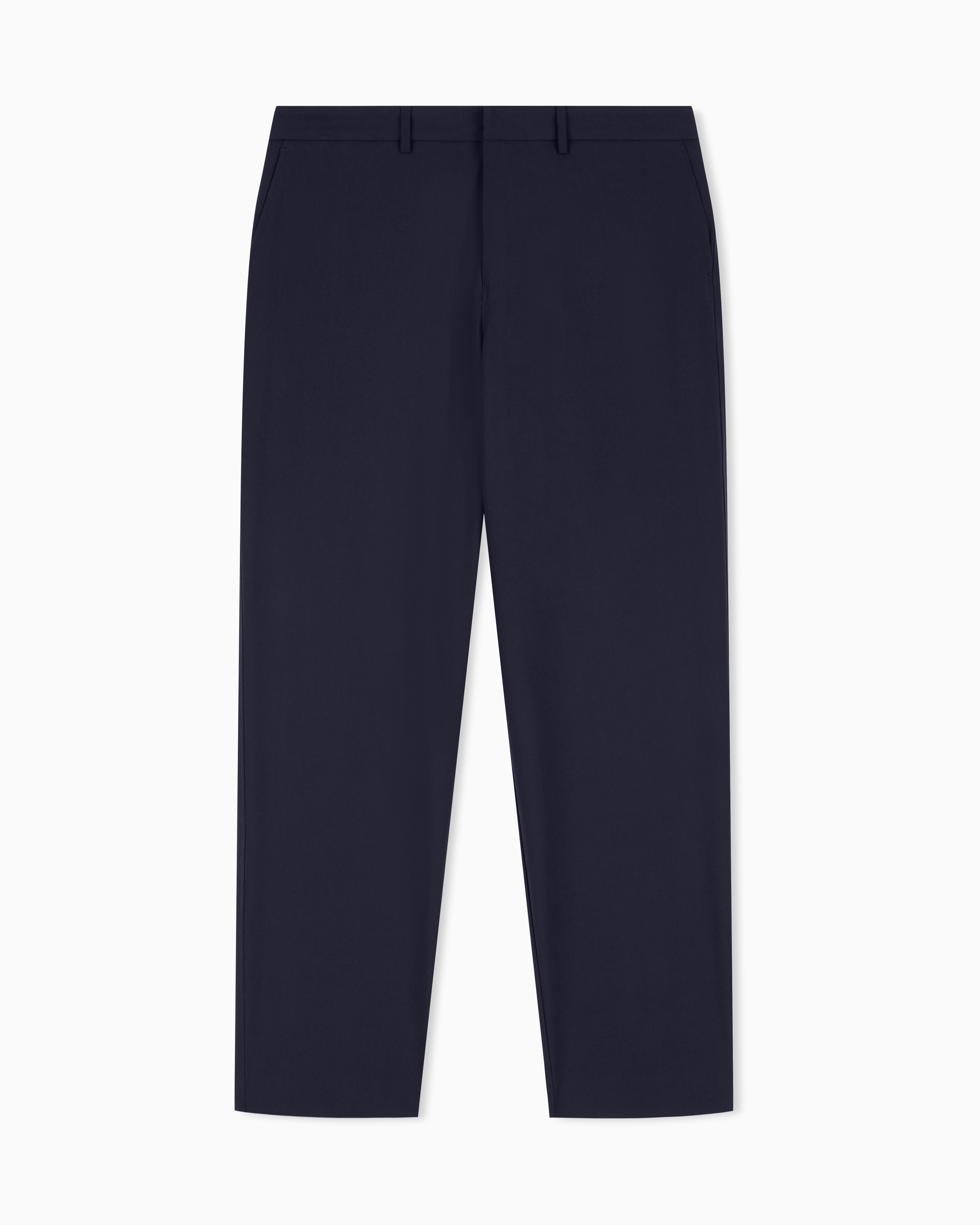 Straight-leg wool blend trousers