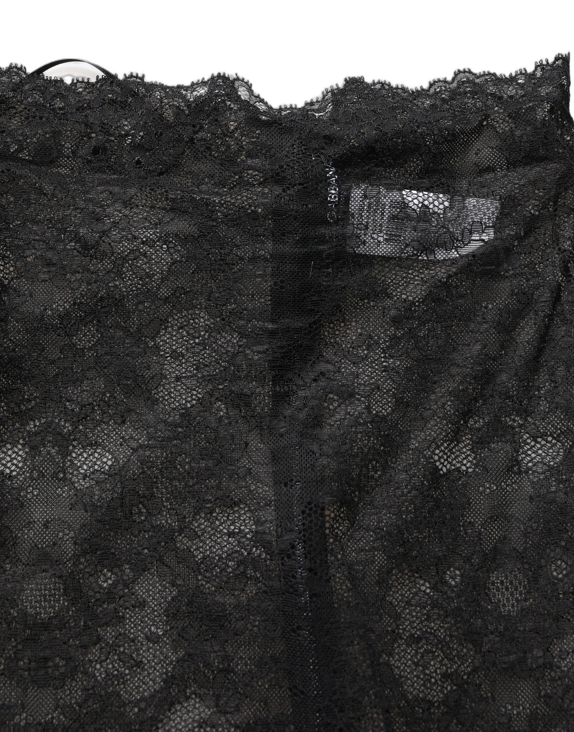 Floral Lace Skirt — Black