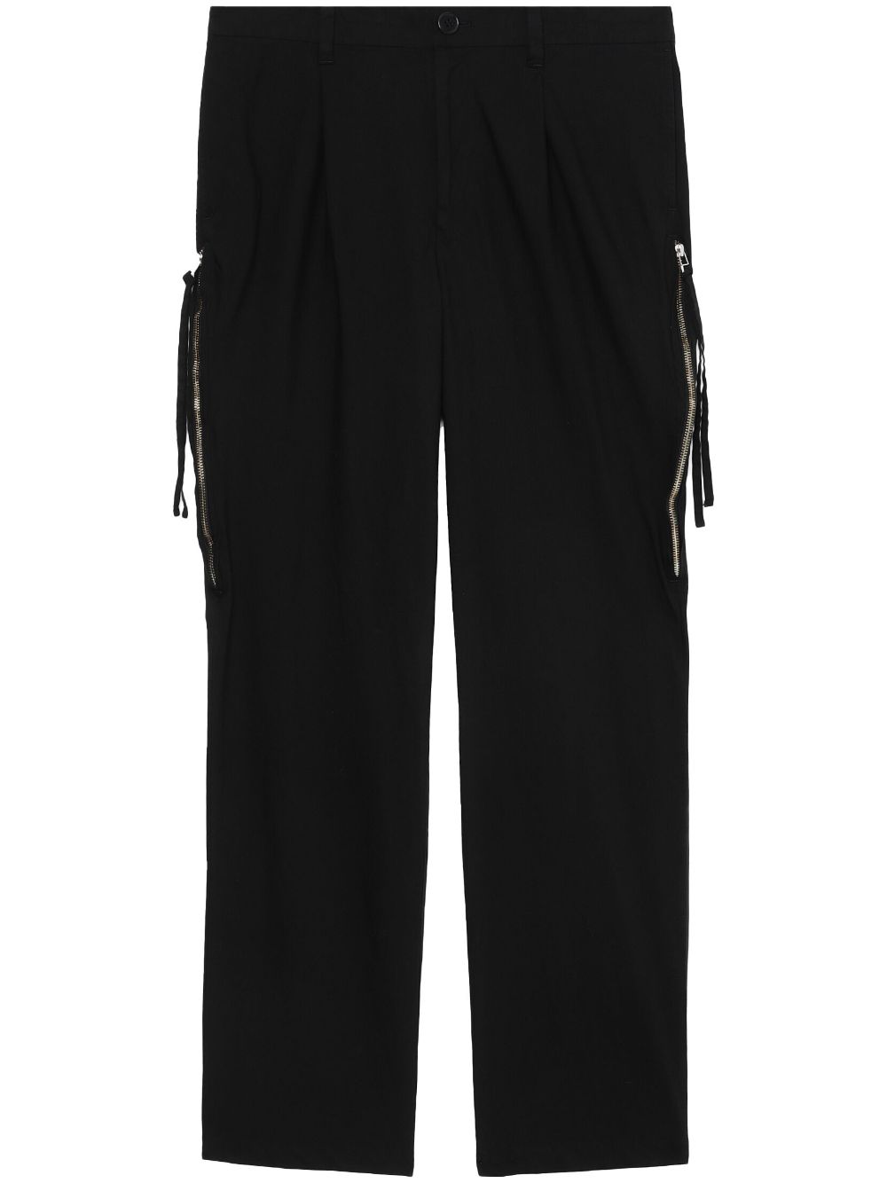 Zip-detail straight-leg trousers - Grey