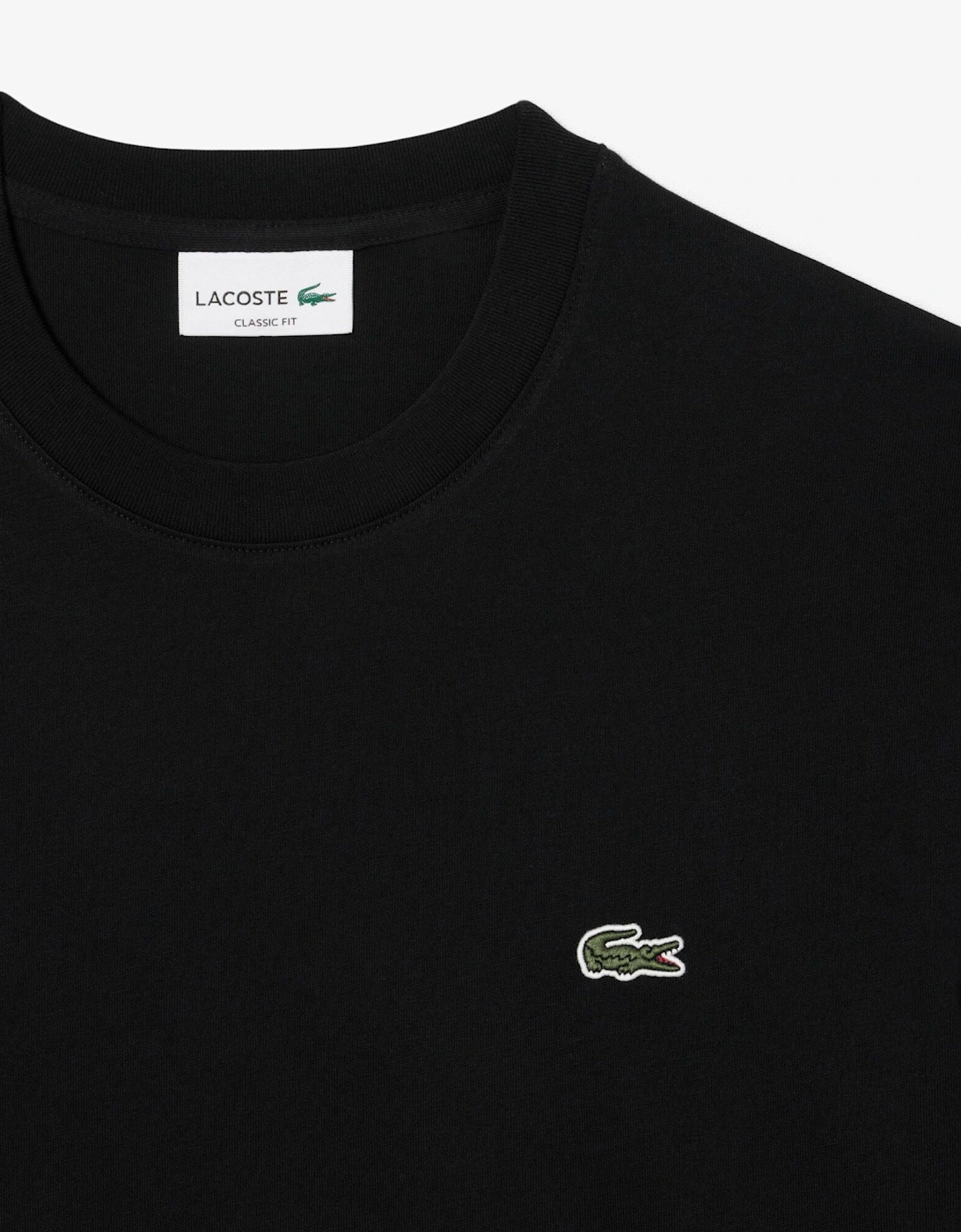 Men's Lacoste Long Sleeved Cotton Mens T-Shirt - Black