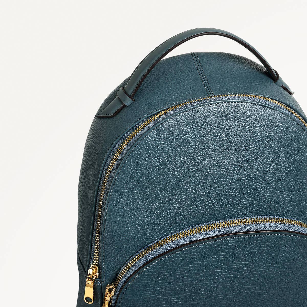 Womens Leather Dallington Medium Zip Around Backpack - Blue Medium