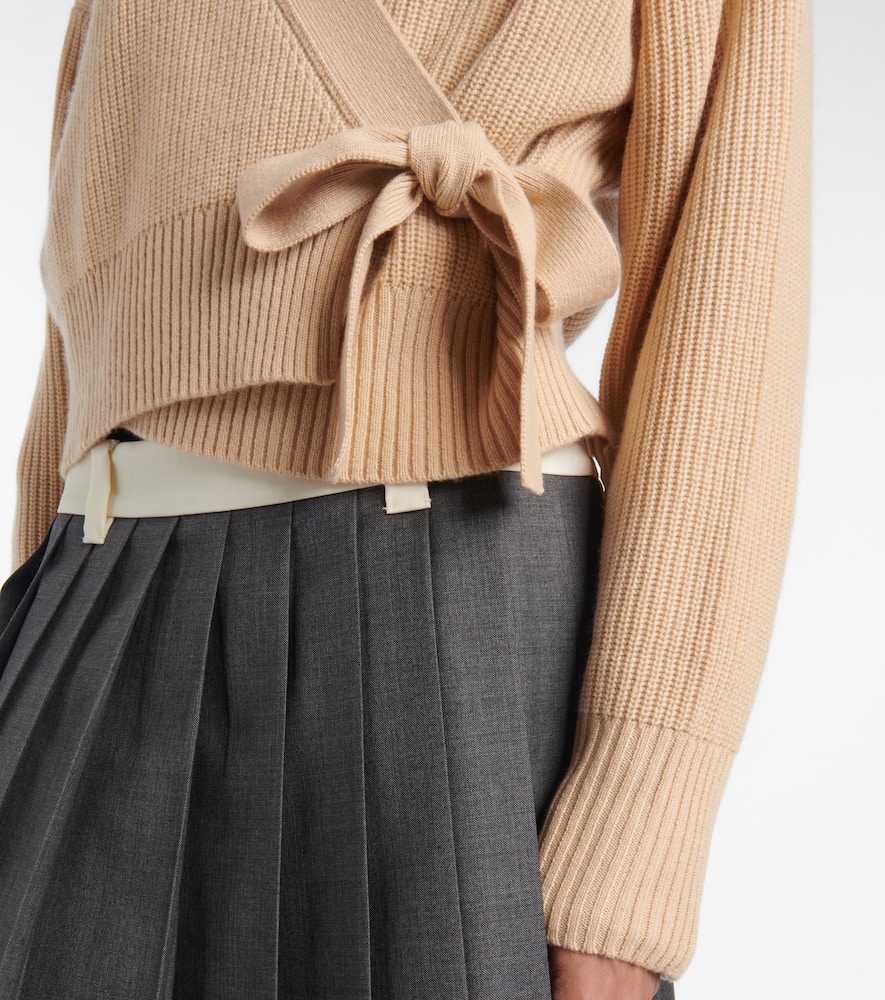 Wool and cashmere wrap cardigan