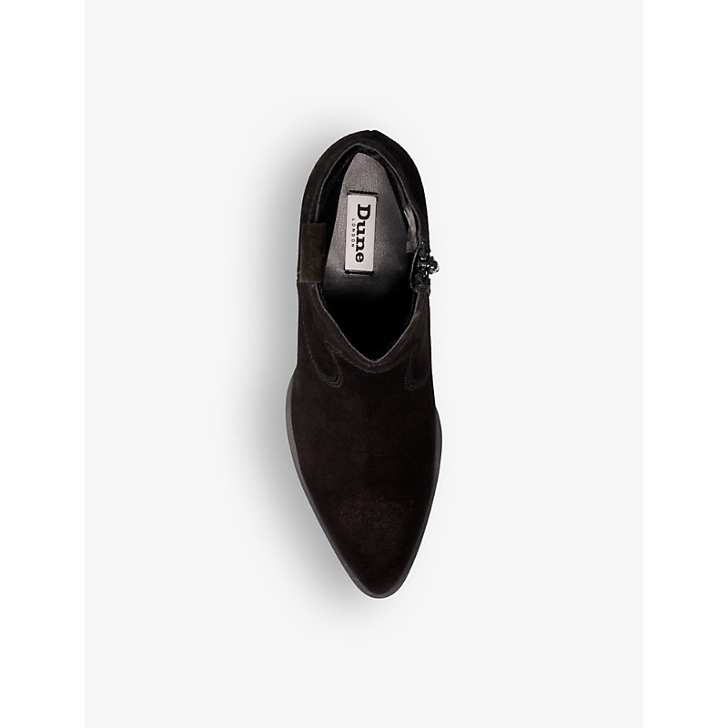 Womens Black-suede Possible Suede Heeled Ankle Boots