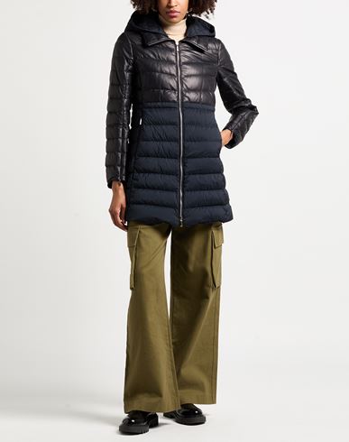 Woman Puffer Midnight blue Size 4 Leather
