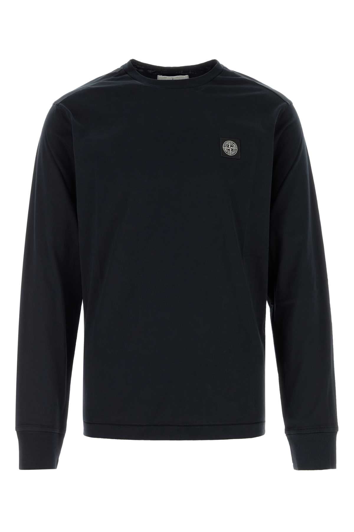 Logo-Embroidered Cotton Shirt — Navy