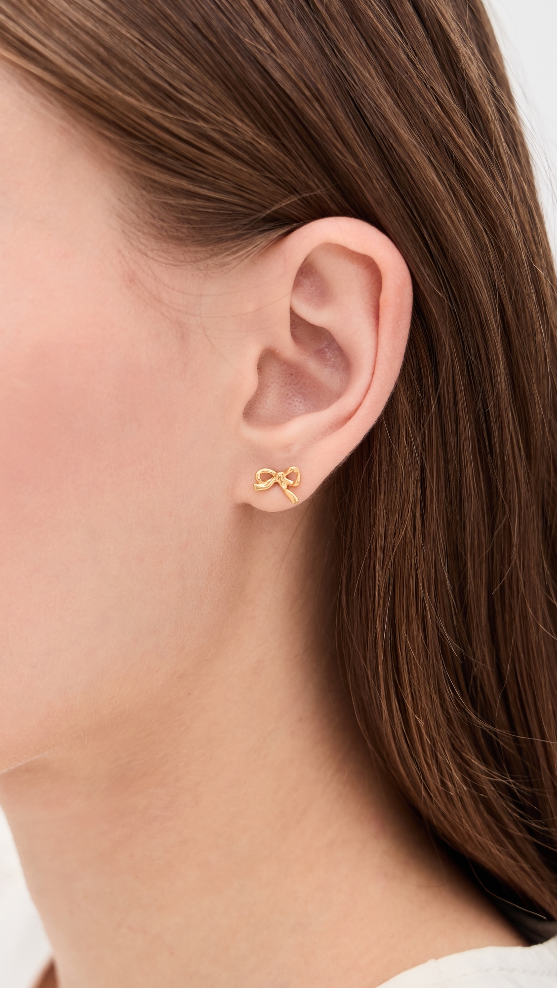 Demi Mini Bow Stud Earrings Gold One Size