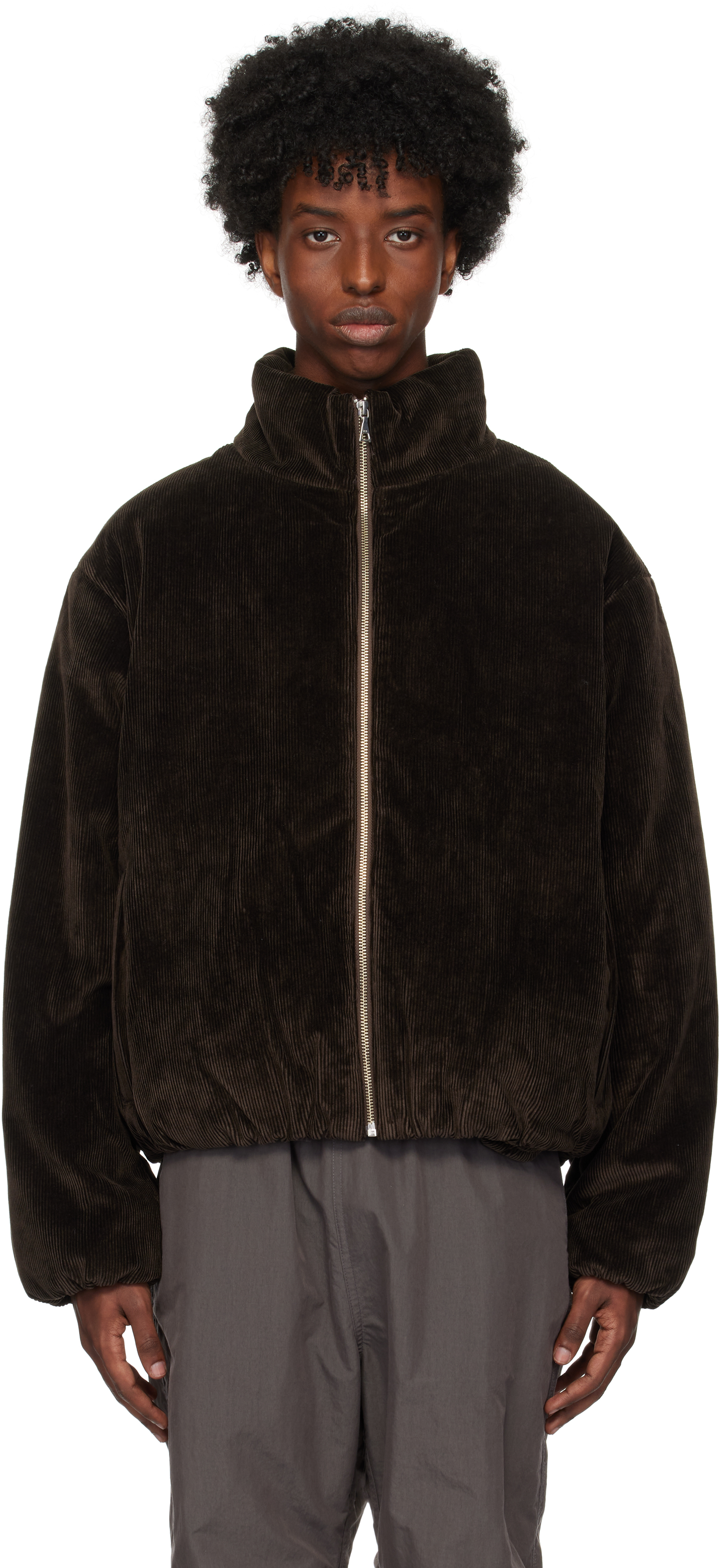 John Elliott Brown Corduroy Puffer Jacket