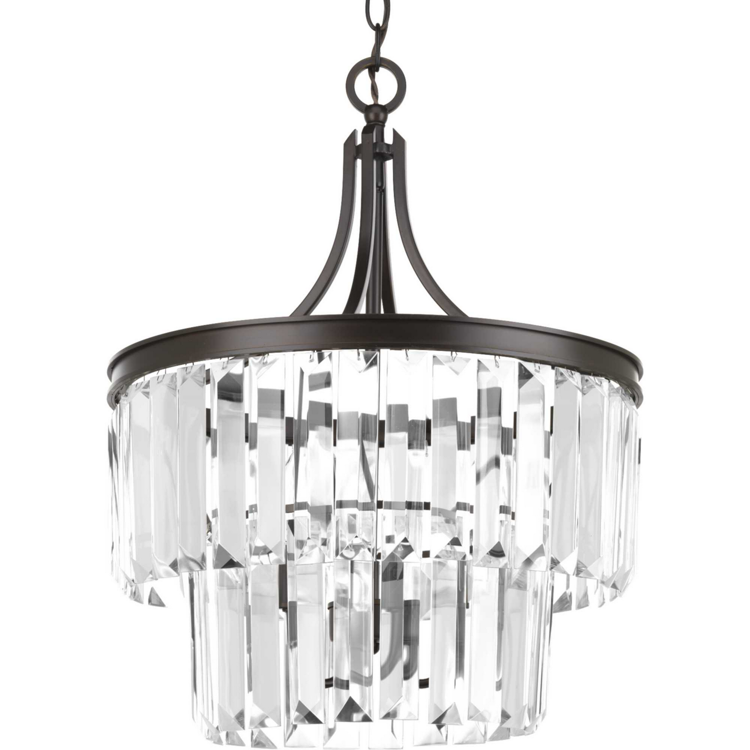 Antique Bronze Three Light Semi-Flush Convertible from the Glimmer Collection