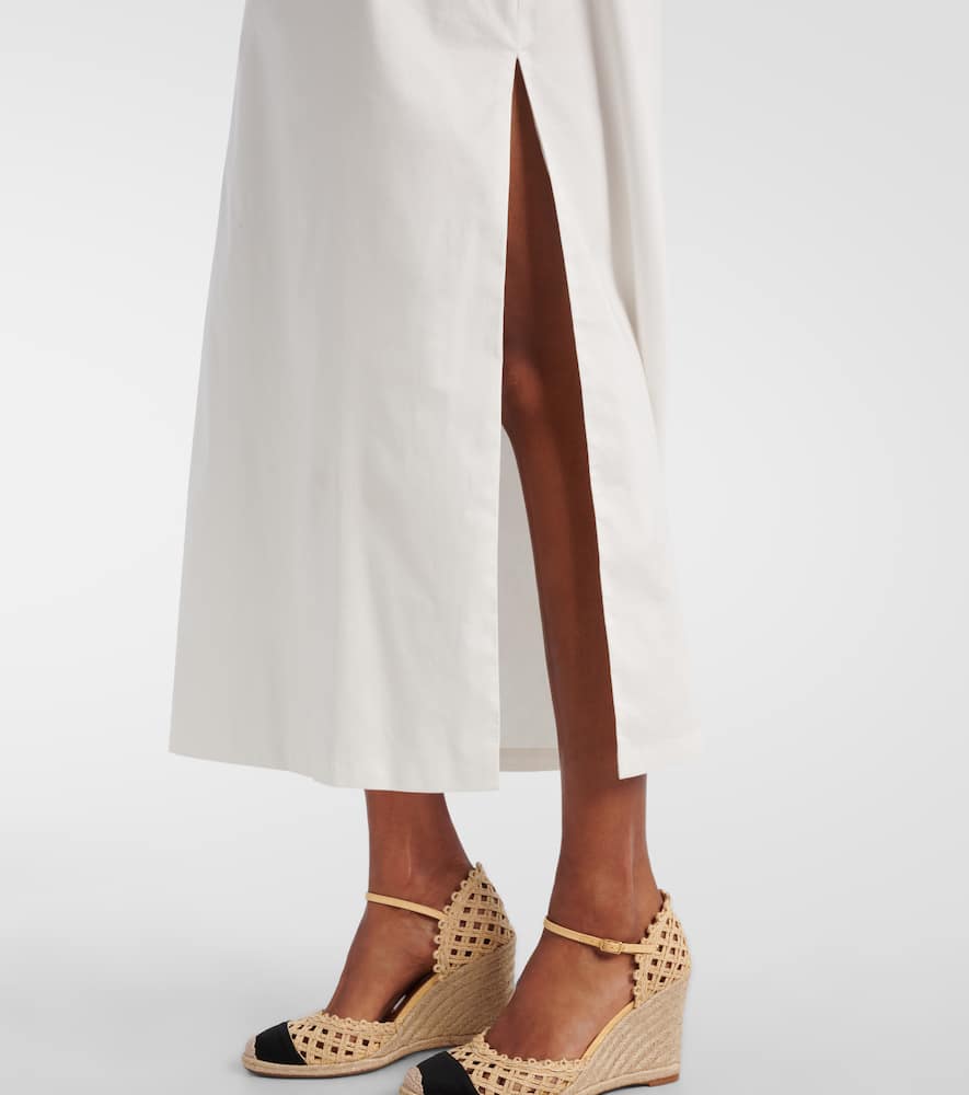 Puff-sleeve cotton maxi dress
