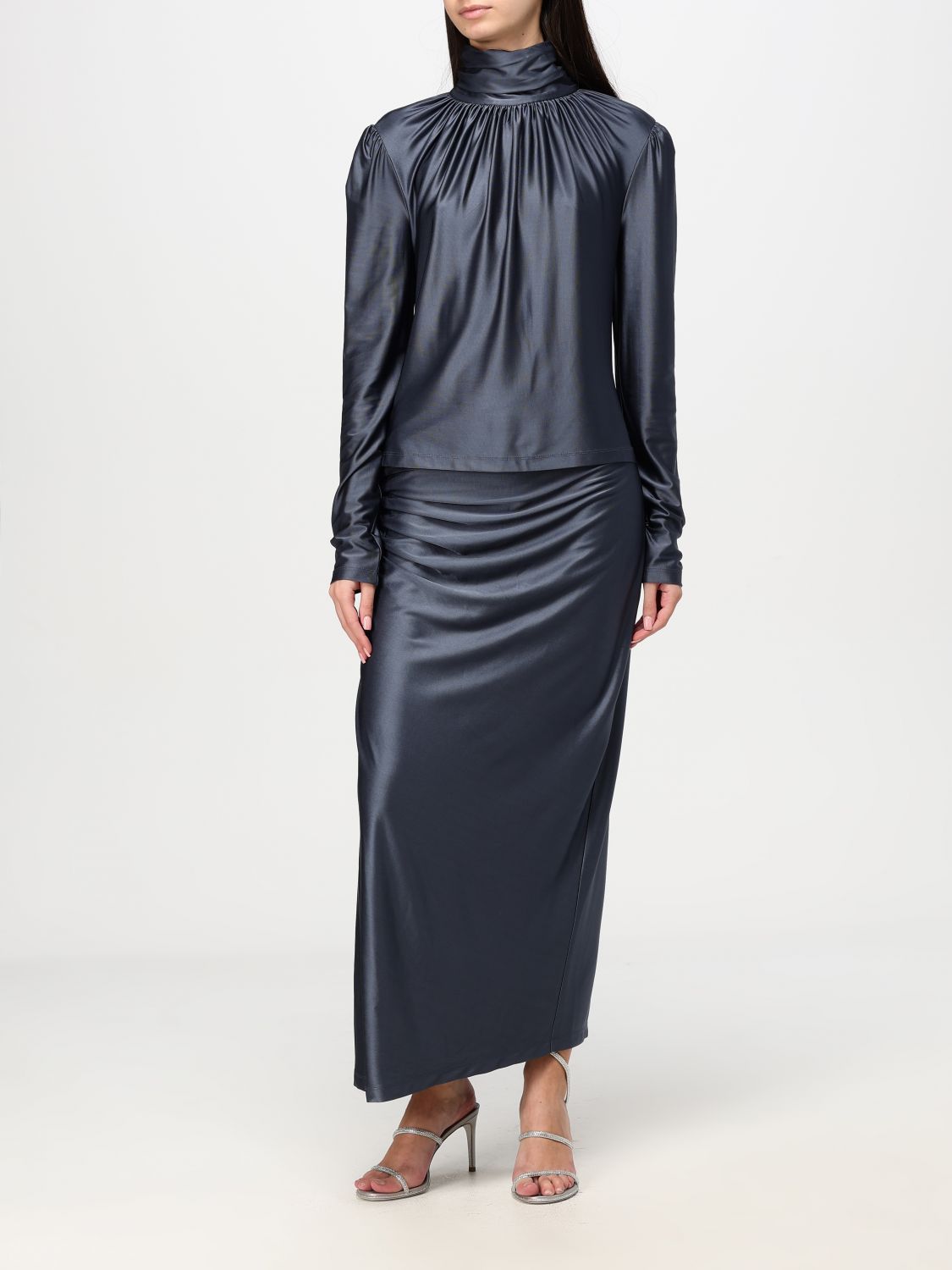 Draped-detail skirt - Green