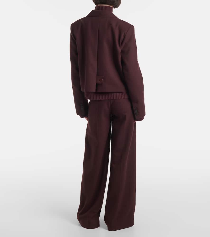 Cropped single-breasted wool jacket